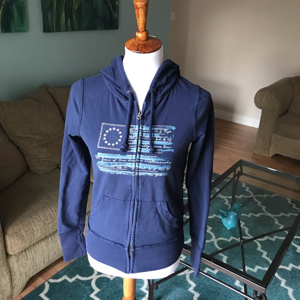 Polo Jeans Co navy blue flag hoodie